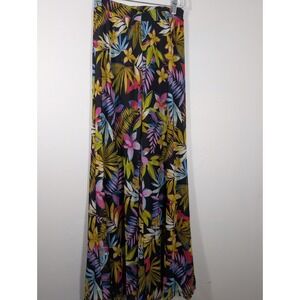 Antthony Woman's Pants XST Black Floral Wide Leg Coastal Resort Vacation Groovy